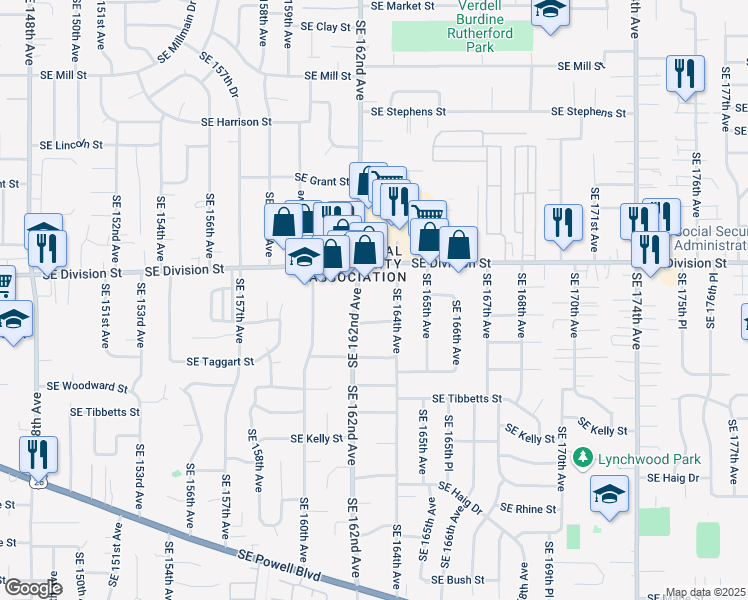map of restaurants, bars, coffee shops, grocery stores, and more near in Portland