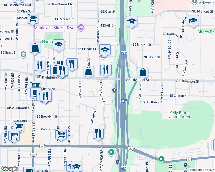 map of restaurants, bars, coffee shops, grocery stores, and more near in Portland