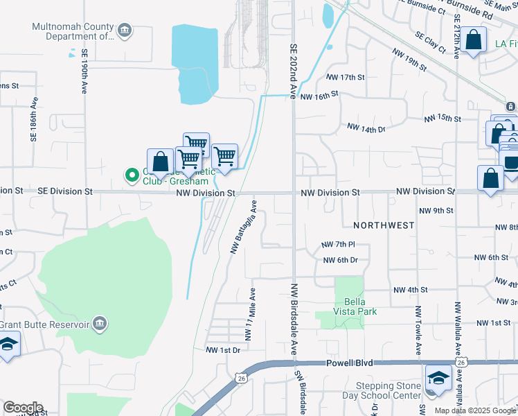 map of restaurants, bars, coffee shops, grocery stores, and more near 900 Northwest Mawrcrest Drive in Gresham