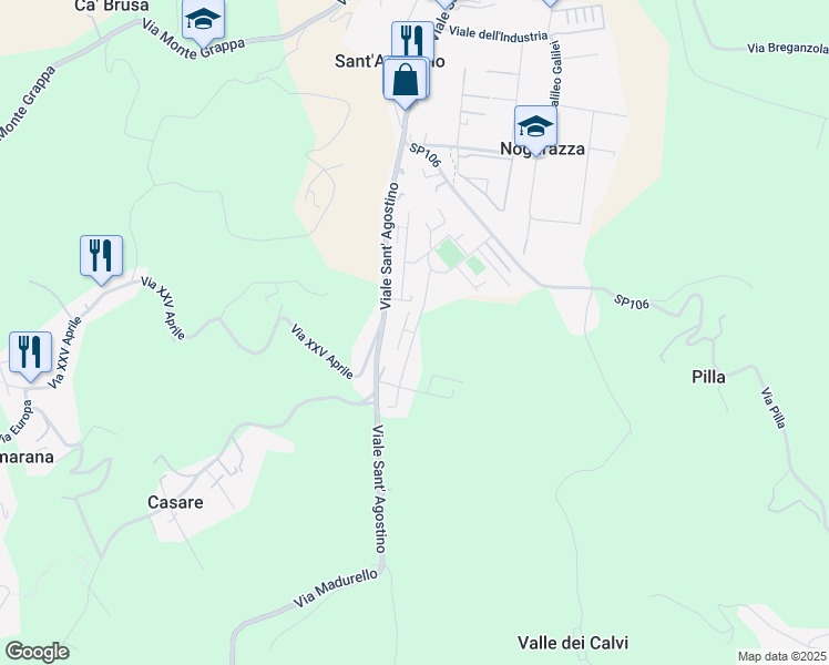 map of restaurants, bars, coffee shops, grocery stores, and more near 42-122 Via Mistrorigo in Nogarazza