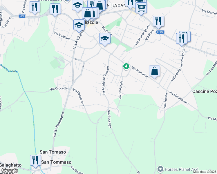 map of restaurants, bars, coffee shops, grocery stores, and more near 11 Vicolo Sedesina in Bedizzole