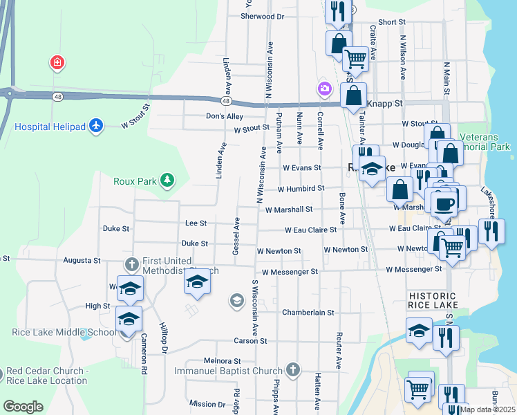 West Marshall Street, Rice Lake WI Walk Score