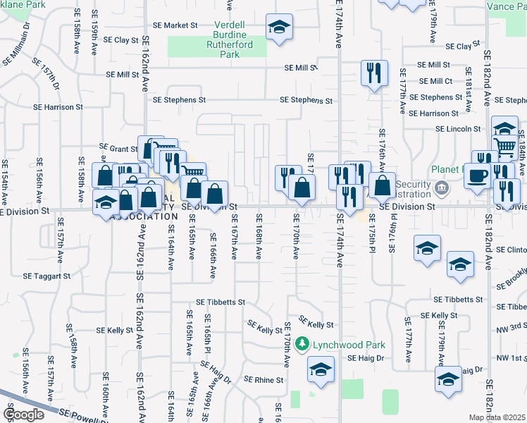 map of restaurants, bars, coffee shops, grocery stores, and more near in Portland