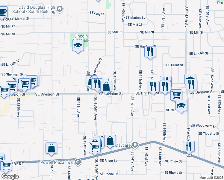 map of restaurants, bars, coffee shops, grocery stores, and more near in Portland