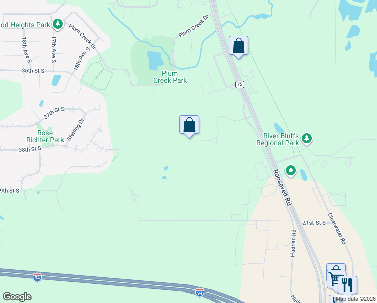 map of restaurants, bars, coffee shops, grocery stores, and more near 3735 8th Avenue South in Saint Cloud