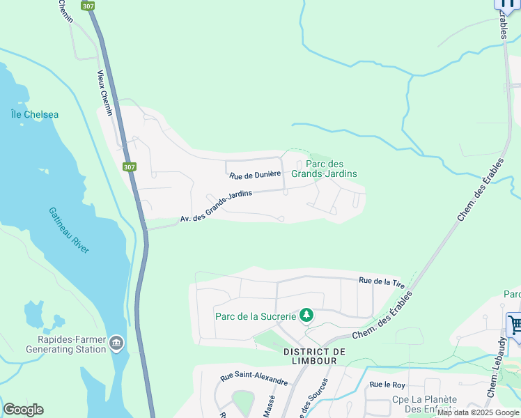 map of restaurants, bars, coffee shops, grocery stores, and more near 102 Impasse d'Anticosti in Gatineau