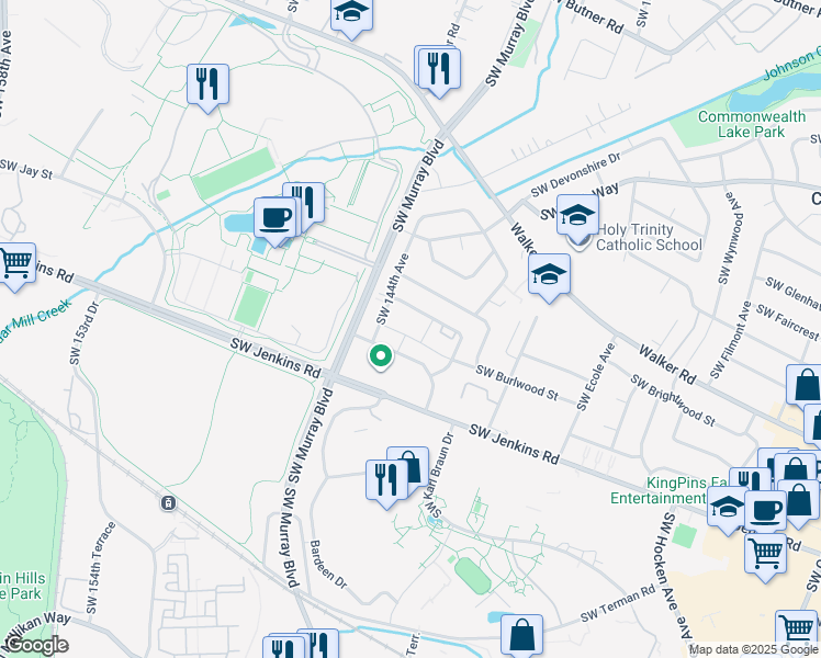 map of restaurants, bars, coffee shops, grocery stores, and more near 14285 Southwest Compass Drive in Beaverton