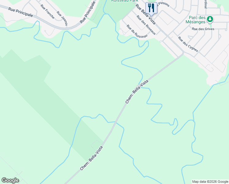 map of restaurants, bars, coffee shops, grocery stores, and more near Chemin Bella-Vista in Saint-Basile-le-Grand
