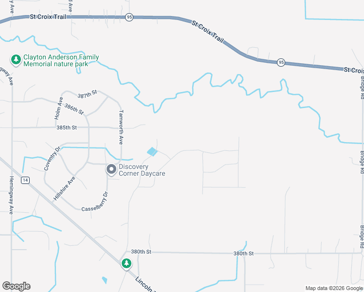 map of restaurants, bars, coffee shops, grocery stores, and more near 8116 384th Trail in North Branch