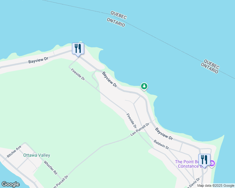 map of restaurants, bars, coffee shops, grocery stores, and more near 292 Fireside Drive in Ottawa