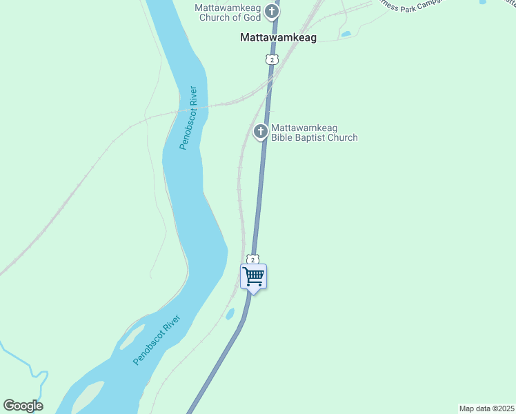 map of restaurants, bars, coffee shops, grocery stores, and more near 175 Main Street in Mattawamkeag
