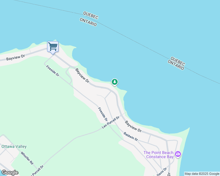 map of restaurants, bars, coffee shops, grocery stores, and more near 530 Bayview Drive in Ottawa