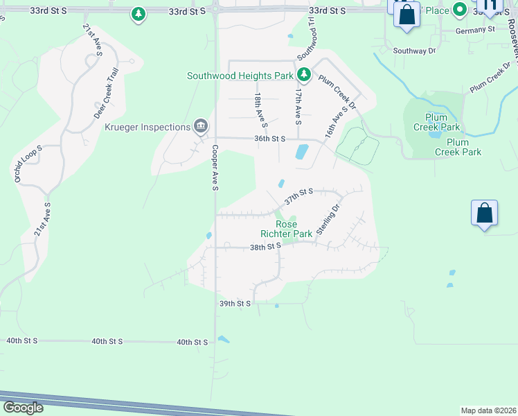 map of restaurants, bars, coffee shops, grocery stores, and more near 3605 Lisa Circle in St. Cloud