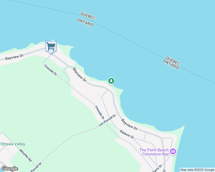map of restaurants, bars, coffee shops, grocery stores, and more near 530 Bayview Drive in Ottawa