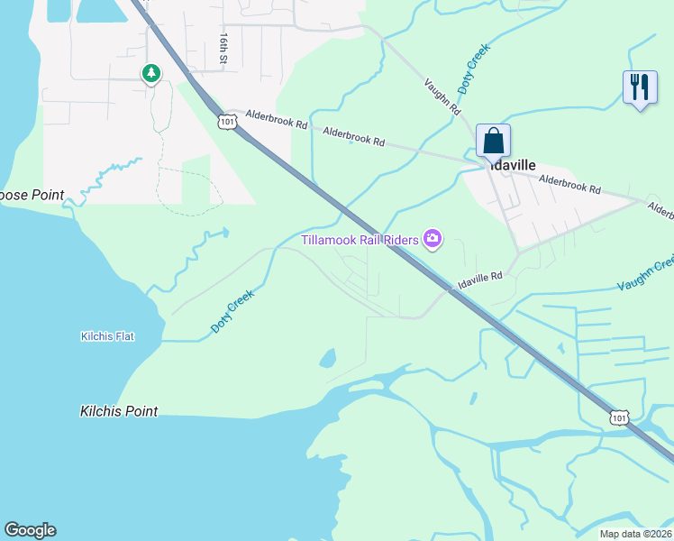 map of restaurants, bars, coffee shops, grocery stores, and more near 4000 Idaville Rd in Tillamook