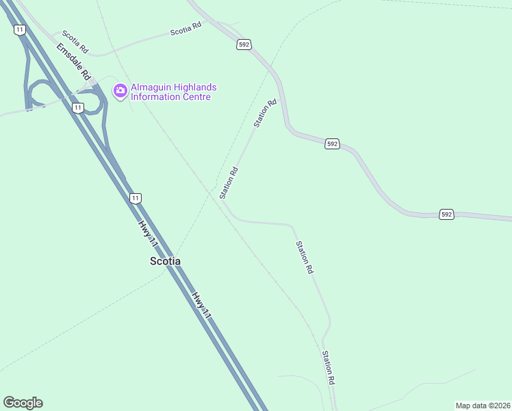 map of restaurants, bars, coffee shops, grocery stores, and more near 294 Station Road in Emsdale