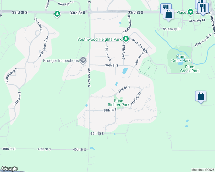 map of restaurants, bars, coffee shops, grocery stores, and more near 3605 Lisa Circle in St. Cloud