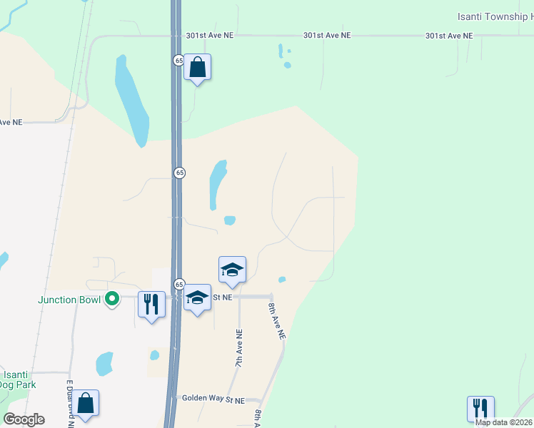 map of restaurants, bars, coffee shops, grocery stores, and more near in Isanti