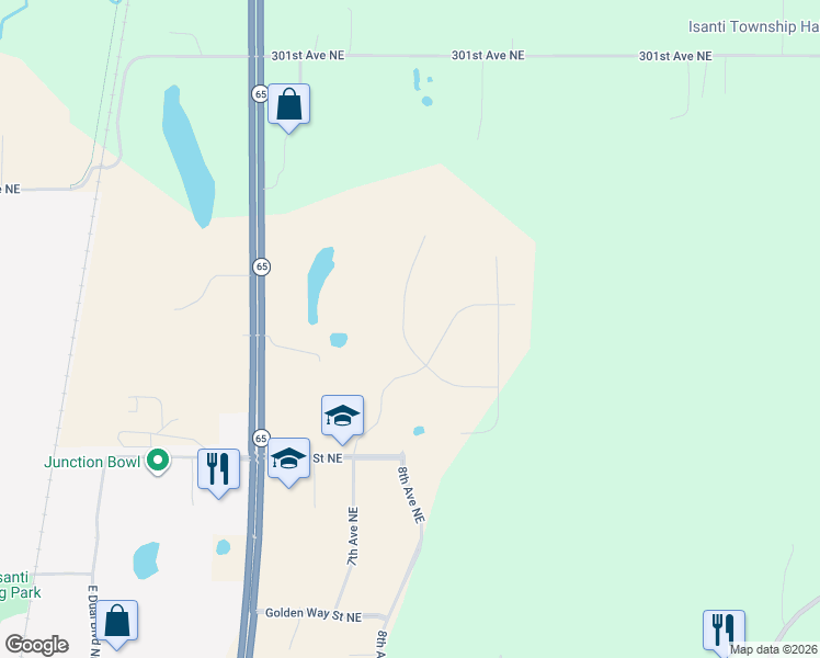 map of restaurants, bars, coffee shops, grocery stores, and more near in Isanti