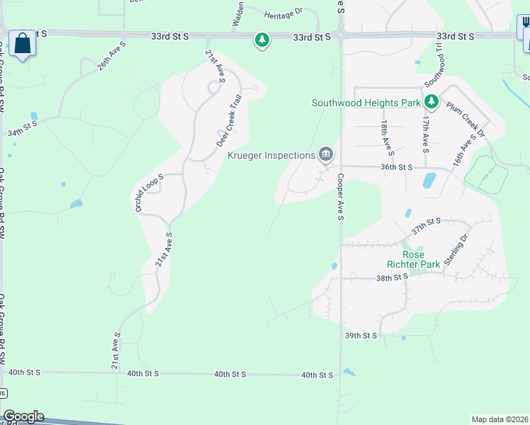 map of restaurants, bars, coffee shops, grocery stores, and more near 3661 Fairmeadow Road in St. Cloud