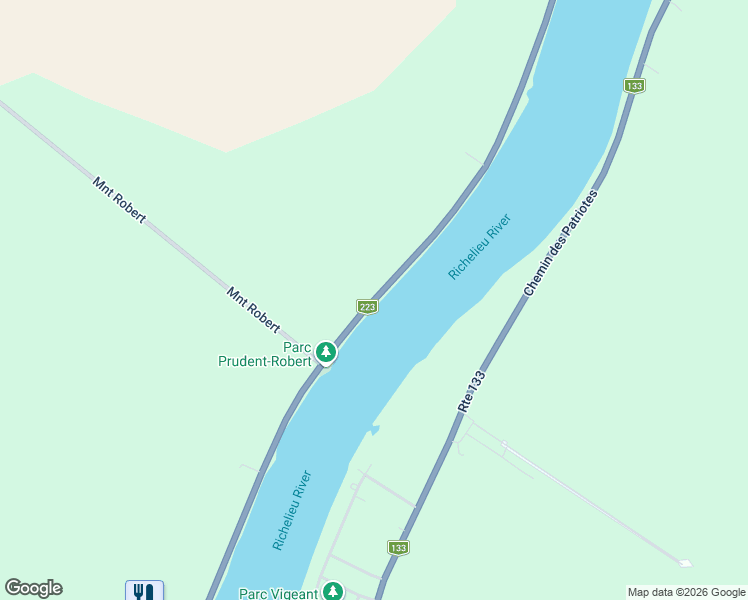 map of restaurants, bars, coffee shops, grocery stores, and more near Chemin du Richelieu in Saint-Basile-le-Grand