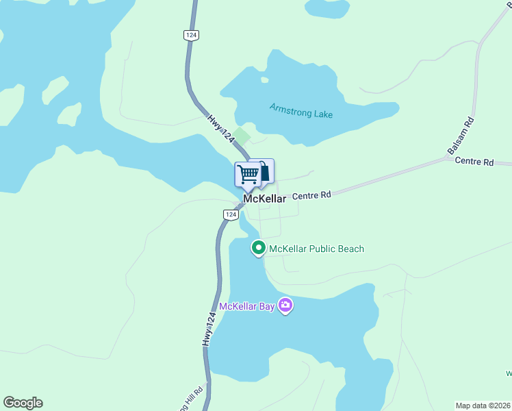 map of restaurants, bars, coffee shops, grocery stores, and more near in Parry Sound District