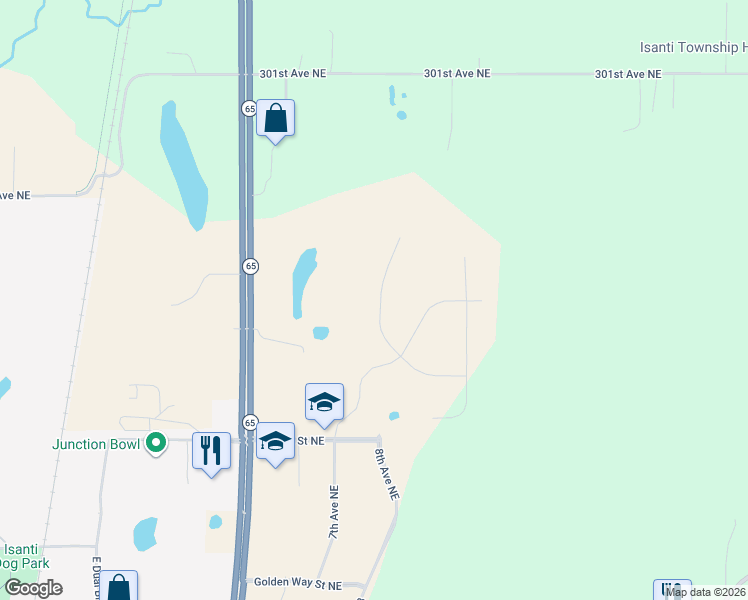 map of restaurants, bars, coffee shops, grocery stores, and more near in Isanti
