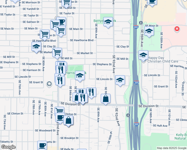 map of restaurants, bars, coffee shops, grocery stores, and more near in Portland