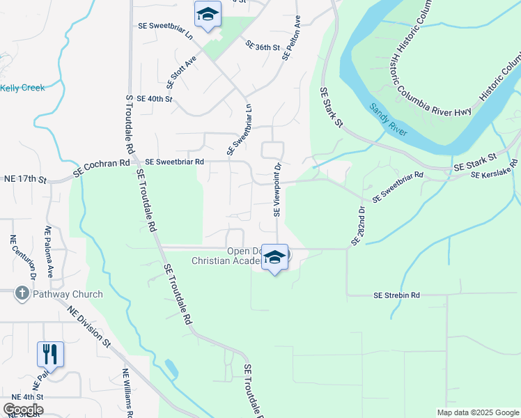 map of restaurants, bars, coffee shops, grocery stores, and more near 1012 Southeast 46th Avenue in Portland