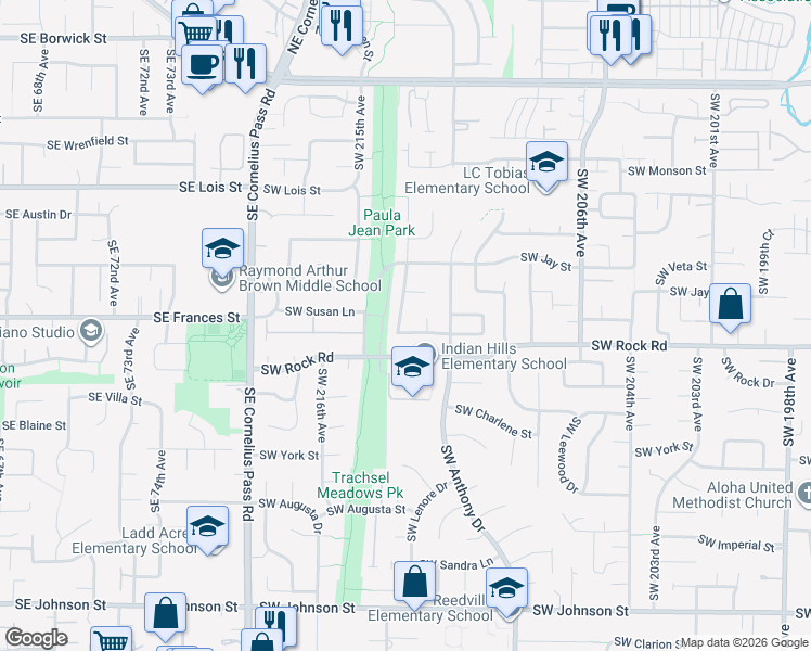 map of restaurants, bars, coffee shops, grocery stores, and more near 21267 Southwest Winterfield Lane in Beaverton