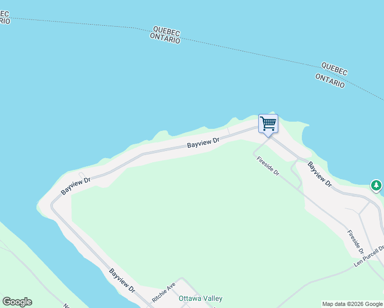 map of restaurants, bars, coffee shops, grocery stores, and more near 751 A Bayview Drive in Ottawa