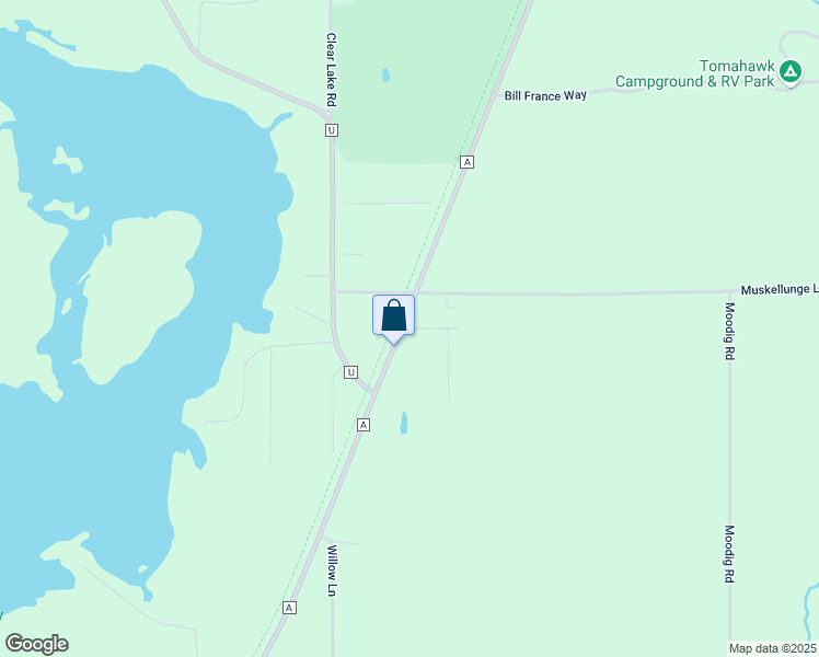 map of restaurants, bars, coffee shops, grocery stores, and more near 10833 South Country Court in Tomahawk