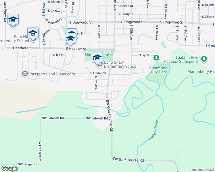 map of restaurants, bars, coffee shops, grocery stores, and more near 1144 South Nectarine Street in Cornelius