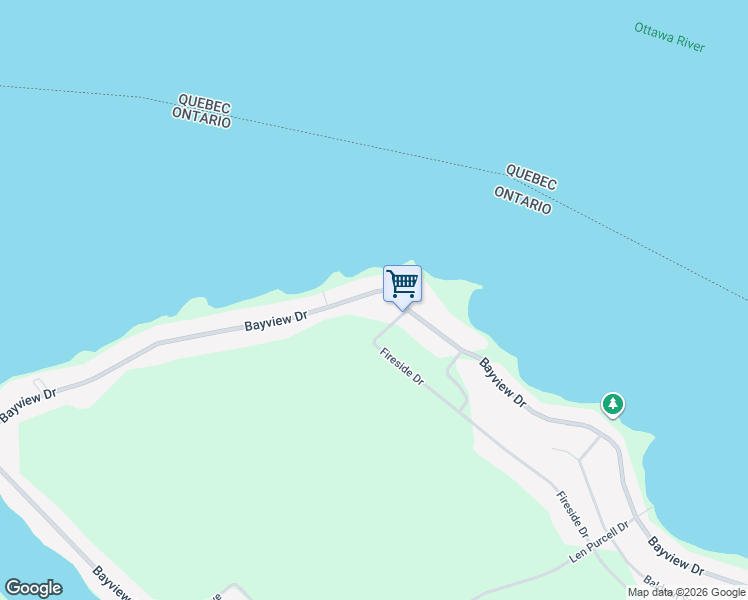 map of restaurants, bars, coffee shops, grocery stores, and more near 655 Bayview Drive in Ottawa