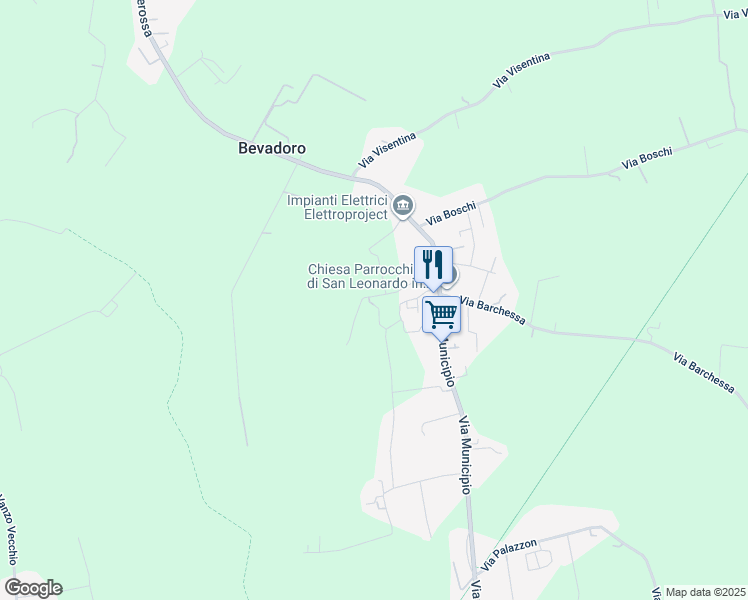 map of restaurants, bars, coffee shops, grocery stores, and more near 7 Via Cimitero in Bevadoro