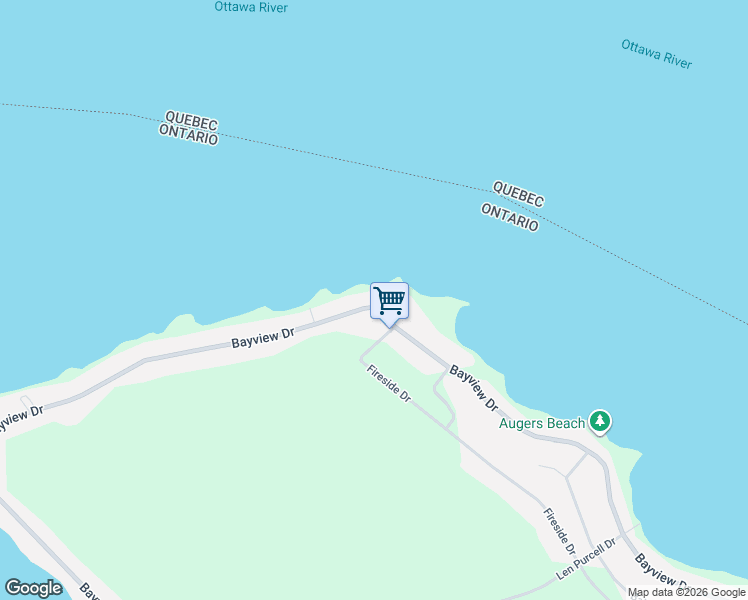 map of restaurants, bars, coffee shops, grocery stores, and more near 672 Bayview Drive in Ottawa