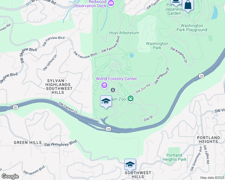 map of restaurants, bars, coffee shops, grocery stores, and more near 4027 Southwest Canyon Road in Portland