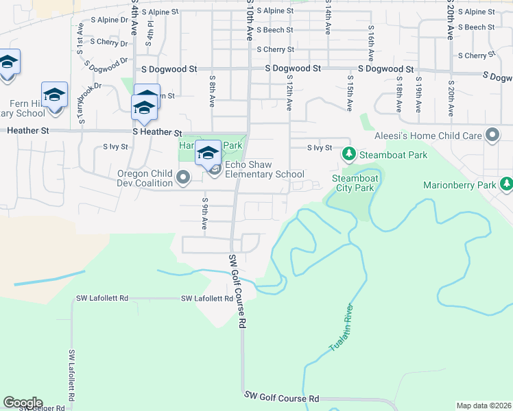 map of restaurants, bars, coffee shops, grocery stores, and more near 1144 South Nectarine Street in Cornelius