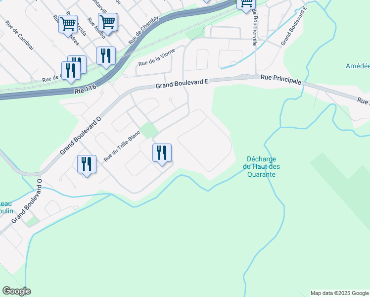 map of restaurants, bars, coffee shops, grocery stores, and more near Rue de l'oiselet in Carignan