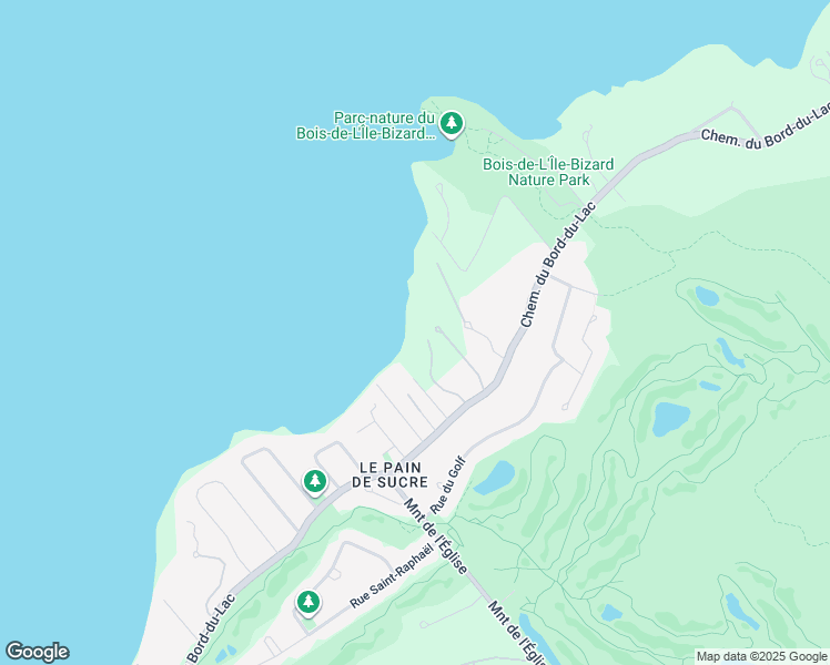 map of restaurants, bars, coffee shops, grocery stores, and more near 2059 Chemin du Bord-du-Lac in Montréal