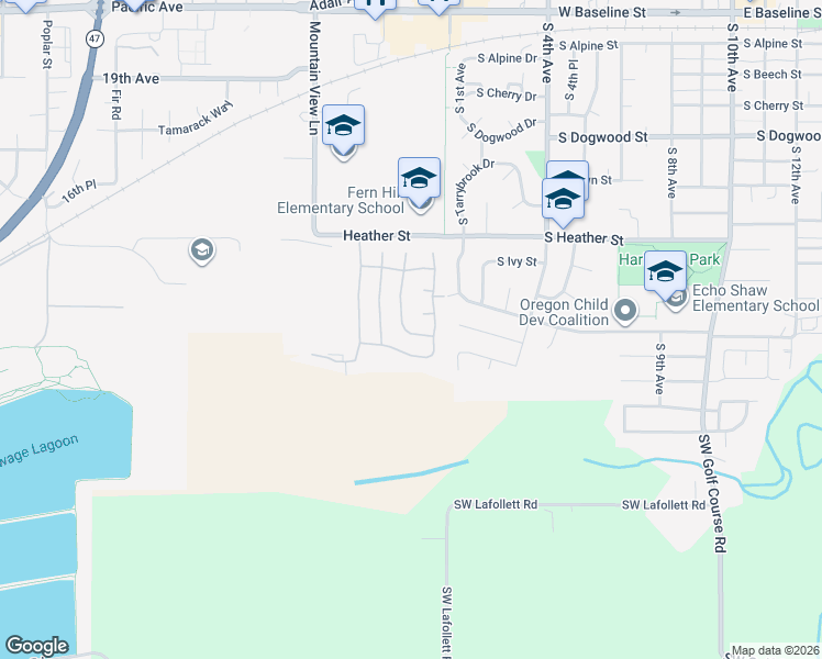 map of restaurants, bars, coffee shops, grocery stores, and more near 4402 Wagon Wheel Circle in Forest Grove