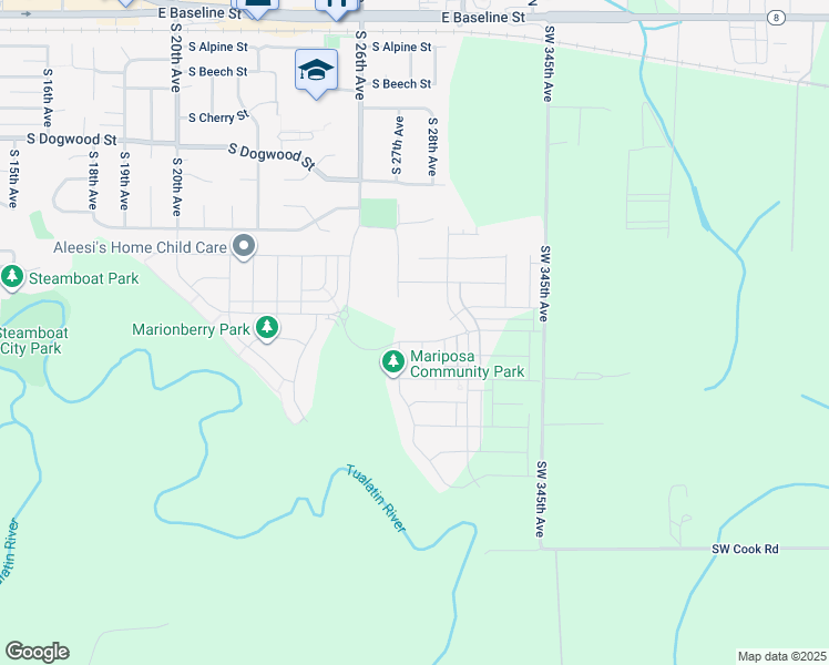 map of restaurants, bars, coffee shops, grocery stores, and more near 1020 South Webb Road in Cornelius