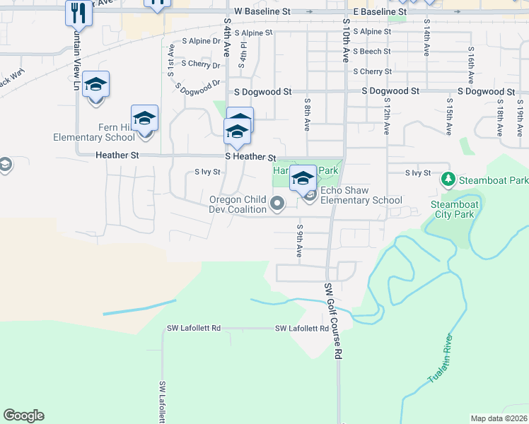 map of restaurants, bars, coffee shops, grocery stores, and more near 726 South Linden Street in Cornelius