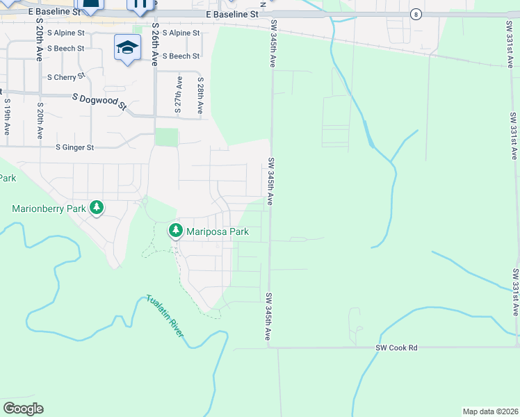map of restaurants, bars, coffee shops, grocery stores, and more near 3198 South Kodiak Street in Cornelius