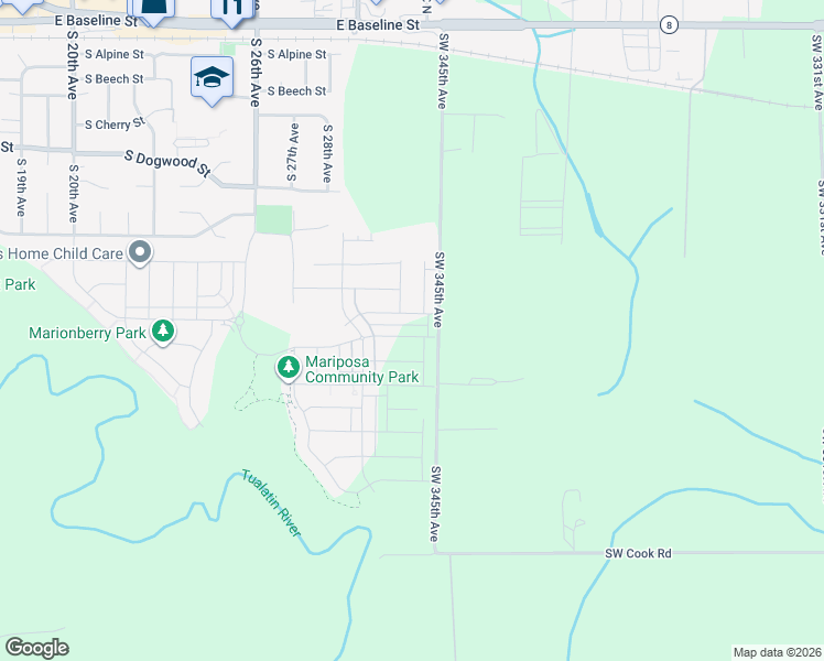 map of restaurants, bars, coffee shops, grocery stores, and more near 3170 South Kodiak Street in Cornelius