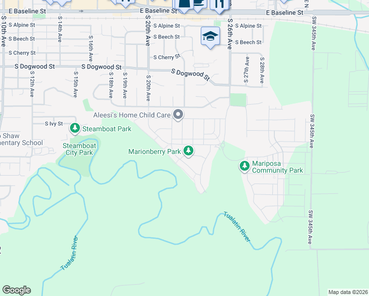 map of restaurants, bars, coffee shops, grocery stores, and more near 907 South 24th Avenue in Cornelius