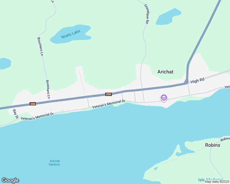 map of restaurants, bars, coffee shops, grocery stores, and more near High Road in Arichat