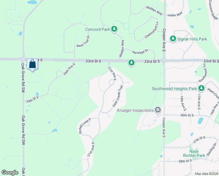 map of restaurants, bars, coffee shops, grocery stores, and more near 3436 21st Avenue South in St. Cloud