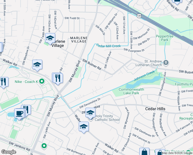 map of restaurants, bars, coffee shops, grocery stores, and more near 965 Southwest Tropicana Avenue in Beaverton