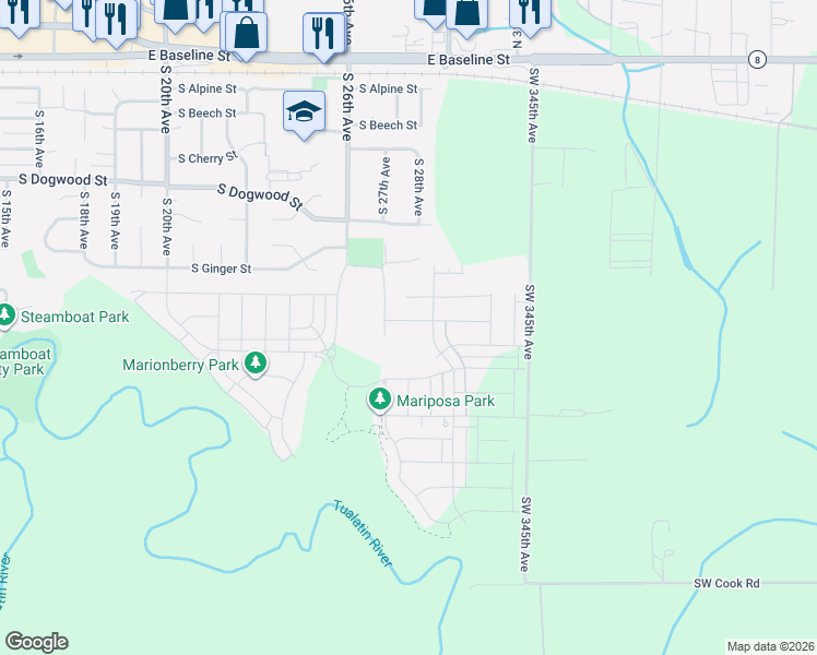 map of restaurants, bars, coffee shops, grocery stores, and more near 2745 South Ivy Street in Cornelius